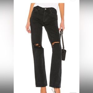 RE/DONE Black High-Rise Loose Jeans